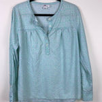 Vineyard Vines  Blouse Long Sleeve Cotton Women’s Size Medium Teal Blue Photo 0