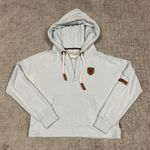 Wanakome  Cropped Hoodie Womens Large Blue Hooded Pullover Sweatshirt *FLAW* Photo 0