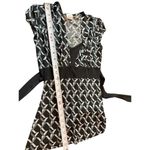 Suzy Shier VTG 90s Y2K Black Geometric Short Sleeve Empire Waist Top XS 2000s Photo 6