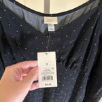 A New Day NWT Womens Long Sleeve Crepe Maxi A-Line Dress Black White Polka Dot S Photo 3