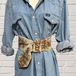 Vintage Floral Tapestry Waist Belt Rustic Boho Cottagecore Structured Made inUSA Photo 0