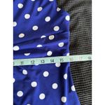 Connected Apparel Connected Blue/White Polka‎ Dot Midi Dress Size 14 Straps Gathered Wrap Skirt Photo 7