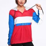 PINK Victoria Secret Jacket Xs/small Adult Red White Blue Hoodie 1/4 Zip anorak Photo 0