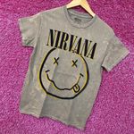 Nirvana Nevermind Tour Art Dead Eye Smiley Grunge Band Tee S  Photo 2