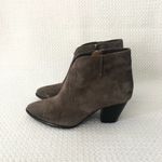 Frye JENNIFER Brown Grey Suede Pointed Stacked Heel Dress Ankle Boots 6 Photo 57