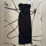 ZARA Black Strapless Midi Dress Photo 4