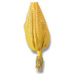 Vintage Retro 1980s Brio! Leather Bag Slouchy Hobo Woven Balloon Purse Yellow Photo 4