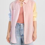 English Factory Pastel Striped Colorblock Button Up Shirt Womens Size Small Photo 3