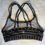 Athleta Full Focus Sports Bra Sz XS - striped Black gray excellent condition Photo 1