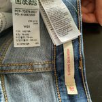 Levi's High Rise Riveted Raw Acid Bleach Stone Faded Coastal Cottage Western Coquette Pastel Photo 7