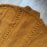VINTAGE Cardigan Sweater Womens XL Cable Knit Button Front Granny Cottage Grunge Gold Photo 9