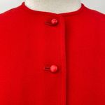 Pendleton Vintage 70s  Wool Blazer Collarless Button Down Bolero Red Womens S Photo 2