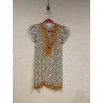 Calypso St. Barth Dress Womens Medium White Paisley Embroidered Boho Tunic Top Photo 1