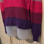 Rendevous 80s 90s Vintage Wide Striped Colorful Loose Knit Sweater Jrs Medium Pink Size undefined Photo 4