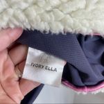 Ivory Ella  Purple Ivory Sherpa hooded pullover L Purple and Cream 741 Photo 10