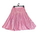 Lisa Ho Pink Metallic Pleated Midi Skirt Womens 2 Pink Party Evening Wear Shiny Photo 2