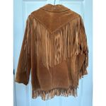 Vintage Cedars Suede Leather Fringe western cowboy brown coat Jacket M Size M Photo 9