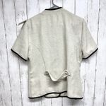 Leslie Fay Vtg  Jacket Women Size 16P Cream Collared Short Sleeve Button Blouse Photo 6