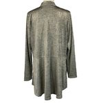 Susan Graver  Large Jacket Open-Front Long Sleeve Stretch Gold Metallic Hi-Low Photo 3