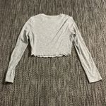 ASOS long sleeve ribbed crop top grey Photo 1