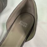 Eileen Fisher  Grey Size 9 Flute Suede D’Orsay Flat Pointed Toe Leather Neutral Photo 4