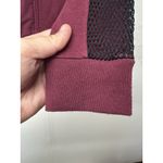 Victoria's Secret Victoria’s Secret PINK Hoodie Women’s Small Maroon Black Mesh Trim Zip Up Photo 7