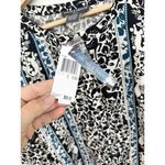 Chelsea & Theodore Womens Size 1X Black White Blue Fox Deer Print Boho Blouse Photo 6