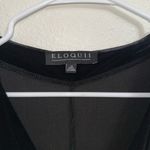 Eloquii  Black Velvet Ruched V-Neck Dress Size 18 Photo 1