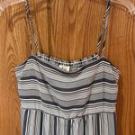 Boutique Stripe Sleeveless Smocked Cropped Jumpsuit Blue & White Size Small Photo 1