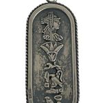 Oxidized Solid 800 Silver Egyptian Cartouche Isis Tut Nefertiti Cleopatra Ramses Photo 1
