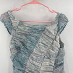 Free People  Dress Size 2 Heart to Heart Midi  Fairy Ocean Blue Ruched Flowy NWT Photo 6