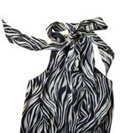 Ramy Brook Lori Printed Silk Mini Dress navy zebra print smocked waist Size M Photo 3
