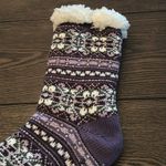 Muk Luks Fairisle Gripper Cabin Socks NEW Purple One Size Photo 5