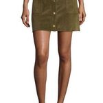 Current/Elliott The leather Naval suede button front mini skirt olive green 25 Photo 19