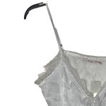 Miami Francesca Mi Ami White Lace Trim Cami Tank Top Strappy Front Button Women Small Photo 2