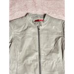 Hugo Boss  Leather Jacket Women's Size Small Beige Full Zip Top Biker Style READ Photo 2