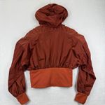 FP Free People Movement Start Me Up Hoodie Cropped Jacket Rust Orange M Brown Size M Photo 7