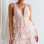 Selfie Leslie AUGUSTE TIERED FRILL MINI DRESS BLUSH Photo 0