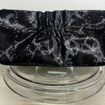 Sabina New York Black Leather Snakeskin Embossed Evening Bag Clutch Purse Photo 0