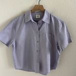 Aritzia Sunday Best Lavender Shirt Top Best Setup Collar Front Button Linen S Photo 0