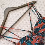 Jason Wu NWOT  Terracotta Cutout Floral Midi Dress Beaded Smocked Vacation Size L Photo 4