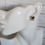 Gold Filled and Emerald Green Owl Stud Earrings Photo 5