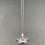 Diamonique's Disney Colorful Princess Tiara 18" Pendant Necklace Sterling Silver Photo 1