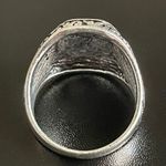 S925 silver obsidian stone ring size 10 Photo 3