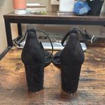 Lulus ‎ Black Suede Strappy Heels Size 10 Photo 2