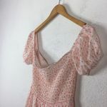 Heartloom Della Pink Floral Smocked Puff Sleeve Midi Dress Small Coquette Girly Photo 8