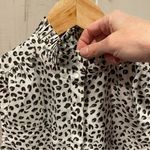 J.Crew Cute leopard print ruffle neck button front semi sheer sleeveless blouse Photo 8