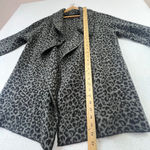 Christian Siriano Wool Blend Cardigan Sweater 1X Leopard Print Thick Cozy Cabin Black Photo 9
