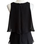 Slny Dress Black Chiffon Beaded Neckline Sleeveless Tiered Ruffle Size 10 NEW Photo 4