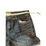 EARL JEAN Embellished Embroidered Western Cowboy Cowgirl Denim Shorts Women's 12 Blue Photo 4